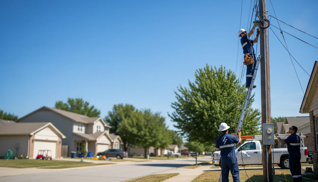 Residential electrician providing installation services in Normangee, TX